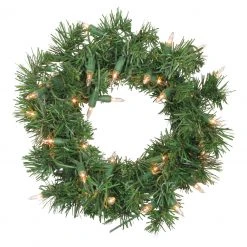 Northlight Pre-Lit Deluxe Windsor Pine Artificial Christmas Wreath - 10-Inch, Clear Lights