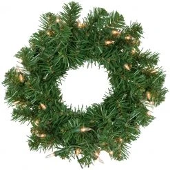 Northlight Pre-Lit Deluxe Dorchester Pine Artificial Christmas Wreath, 10-Inch, Clear Lights